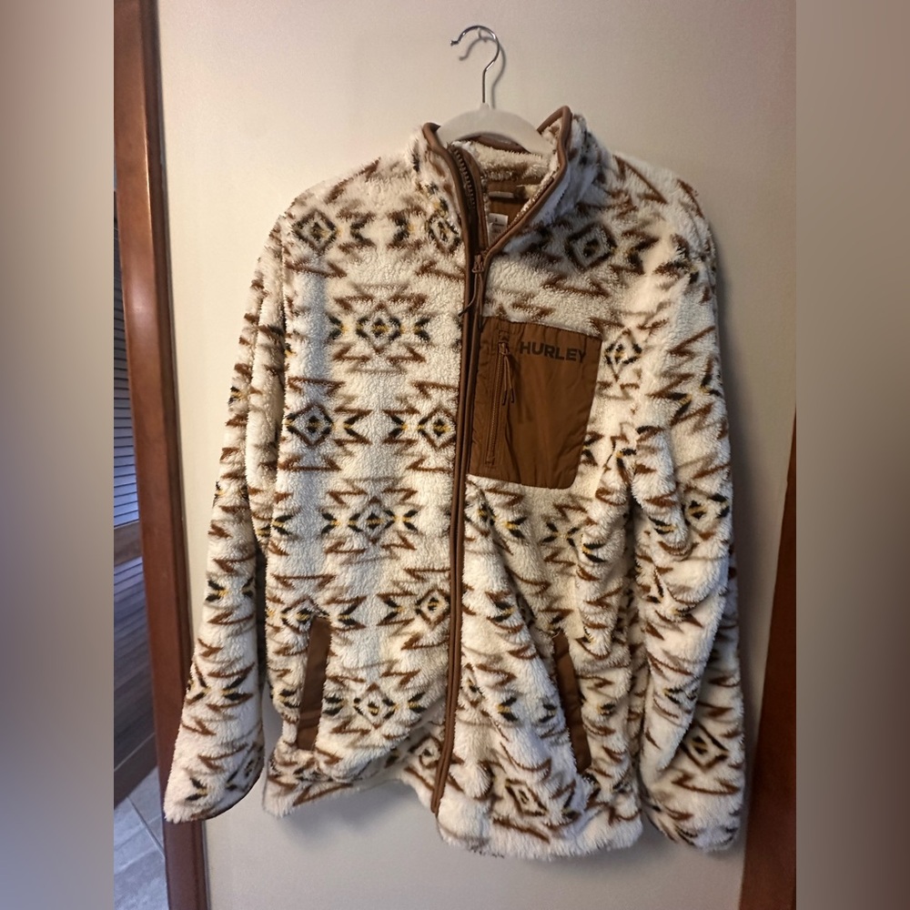 Hurley Fleece Jacket with Aztec Pattern